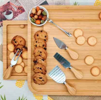 Tabla copetín rectangular tabla de quesos + kit cuchillos - 50% 0FF ya incluido en el precio abajo.