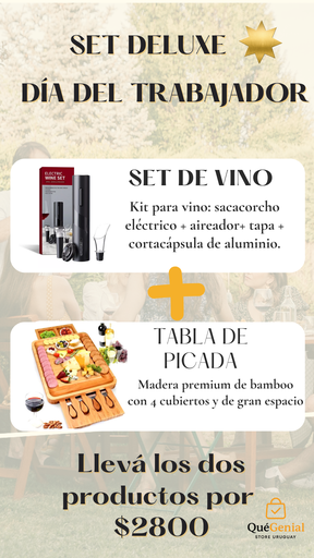 Kit Deluxe Tabla de picada + Set de Vino